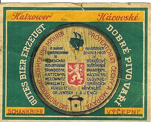 Historické etikety pivovaru Kácov